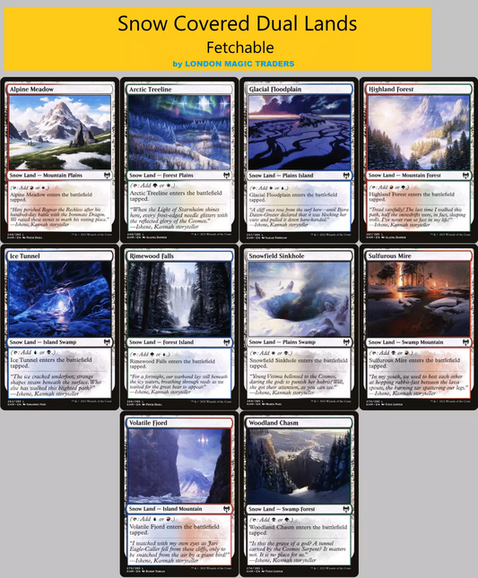 10 x SNOW-COVERED Dual Lands ( Full Set = 1 of each ) ~ Kaldheim [ NM ] [ MTG ]