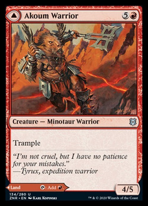 Akoum Warrior   Akoum Teeth ~ Zendikar Rising [ NM ] [ Magic MTG ]