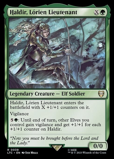 Haldir, Lorien Lieutenant ~ Commander: Lord of the Rings [ NM ] [ MTG ]