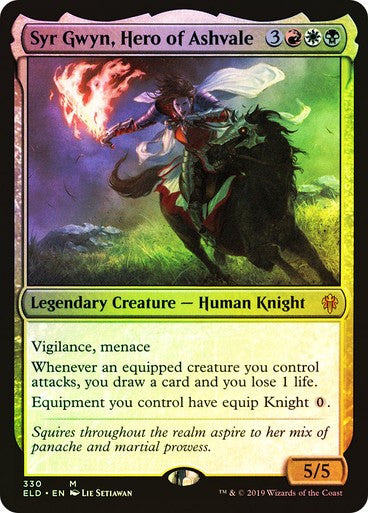 FOIL Syr Gwyn, Hero of Ashvale ~ Throne of Eldraine [ HEAVILY PLAYED ] [ MTG ]