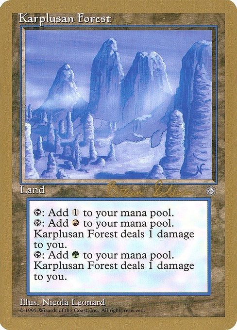 Karplusan Forest (GOLD-BORDERED) ~ World Championship [ PLAYED ] [ Magic MTG ]
