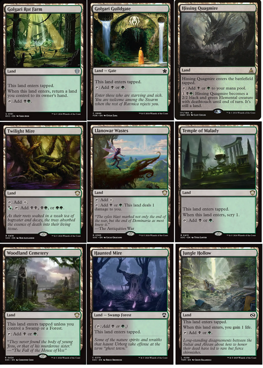 9 x Golgari LANDS Commander Deck Staples EDH ~ Random Sets [ EX ] [ Magic MTG ]