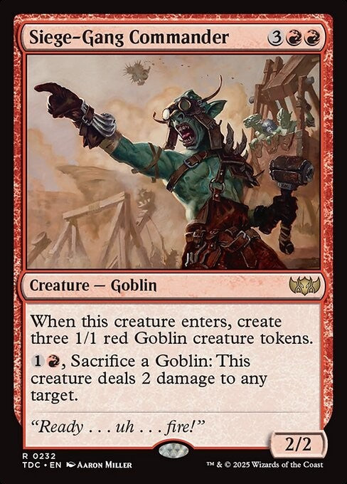 Siege-Gang Commander ~ Commander: Tarkir: Dragonstorm [ NM ] [ Magic MTG ]