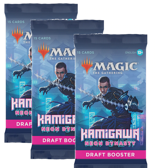 3 x DRAFT Booster Pack ~ Kamigawa: Neon Dynasty ~ Magic the Gathering MTG SEALED