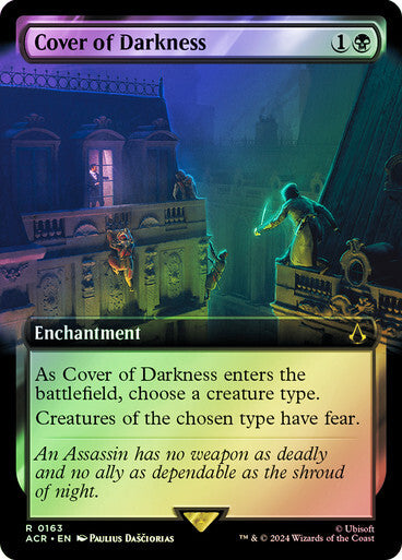 FOIL BORDERLESS Cover of Darkness ~ Assassin's Creed [ NM ] [ Magic MTG ]