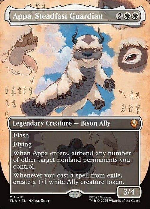 BORDERLESS Appa, Steadfast Guardian ~ Avatar: The Last Airbender [ NM ] [ MTG ]