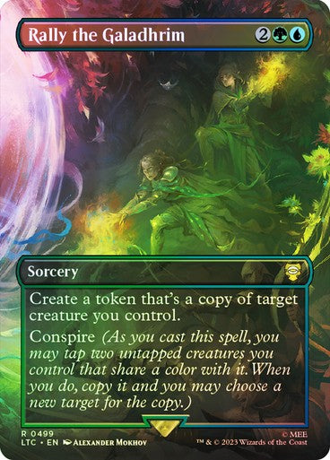 FOIL BORDERLESS Rally the Galadhrim ~ Commander: Lord of the Rings [ NM ]