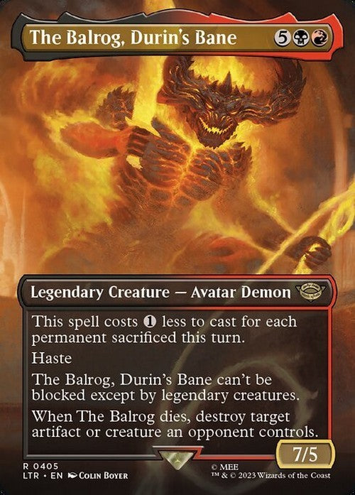 BORDERLESS The Balrog, Durin's Bane ~ The Lord of the Rings [ NM ] [ MTG ]