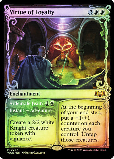 FOIL SHOWCASE Virtue of Loyalty ~ Wilds of Eldraine [ NM ] [ Magic MTG ]