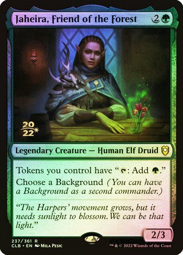 FOIL Jaheira, Friend of the Forest ~ Prerelease Commander Legends 2 [ NM ]