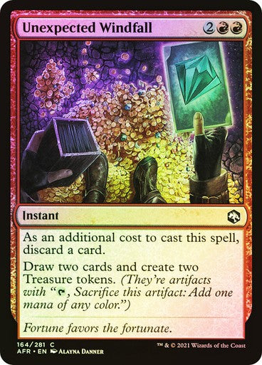 FOIL Unexpected Windfall ~ Adventures in the Forgotten Realms [ NM ] [  MTG ]