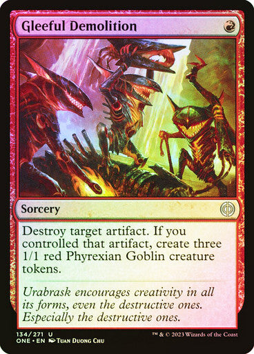 FOIL Gleeful Demolition ~ Phyrexia: All Will Be One [ NM ] [ Magic MTG ]