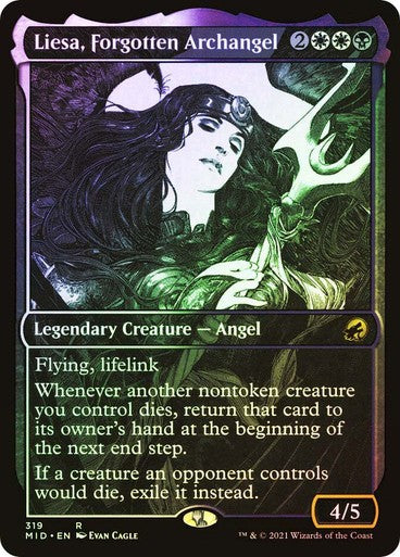 FOIL SHOWCASE Liesa, Forgotten Archangel ~ Midnight Hunt [ NM ] [ Magic MTG ]