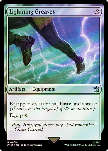 FOIL SURGE Lightning Greaves ~ Commander: Doctor Who [ NM ] [ Magic MTG ]