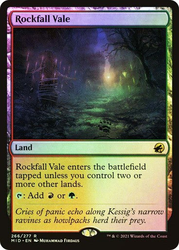 FOIL Rockfall Vale ~ Midnight Hunt [ NM ] [ Magic MTG ]
