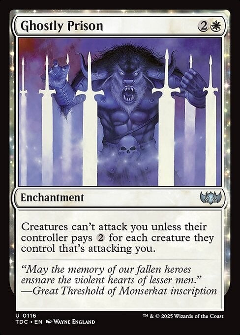 Ghostly Prison ~ Commander: Tarkir: Dragonstorm [ NM ] [ Magic MTG ]