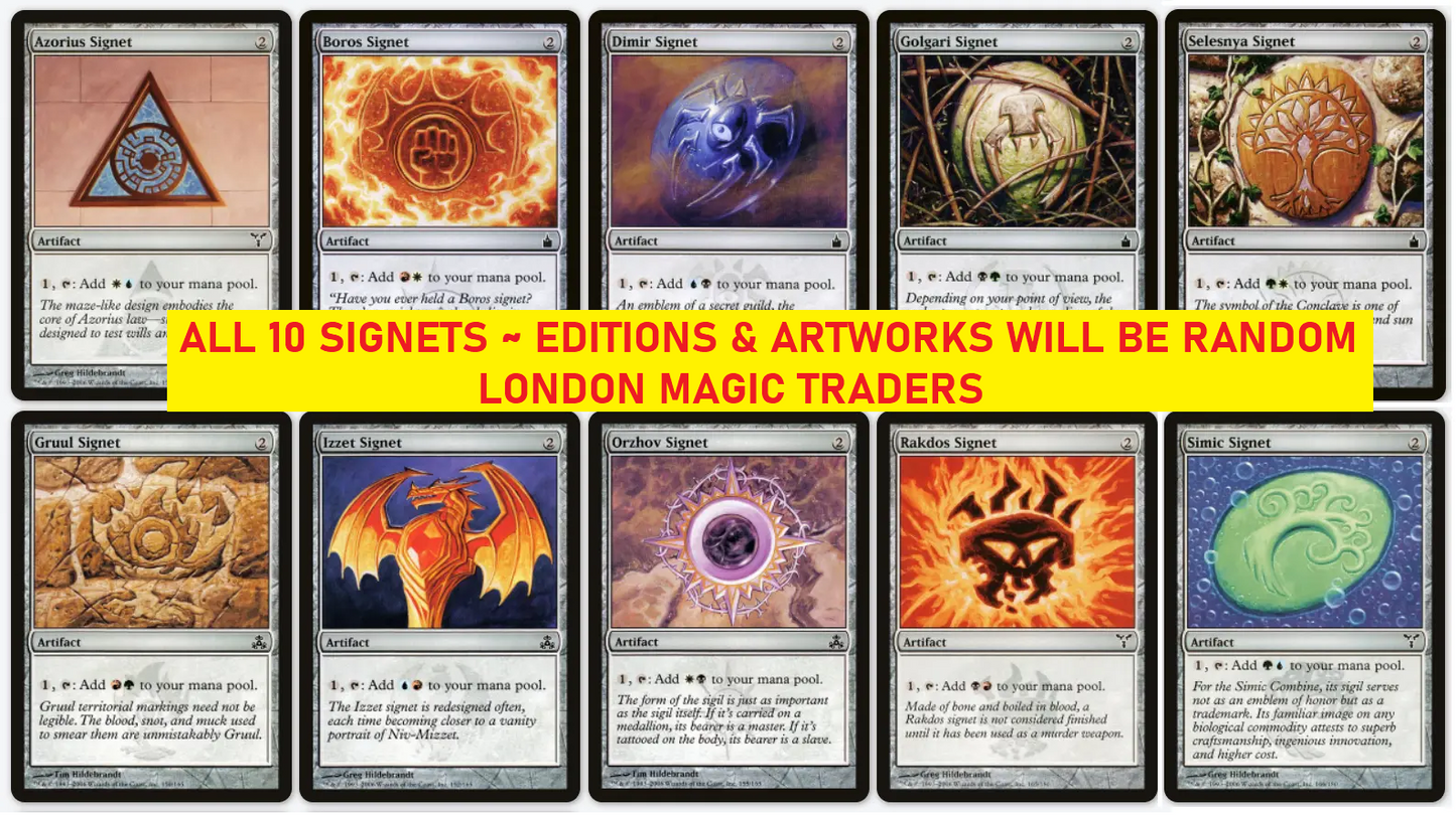 10 x SIGNET ( Mixed Editions, Full Set = 1 of each ) [ EX ] [ Magic MTG ]
