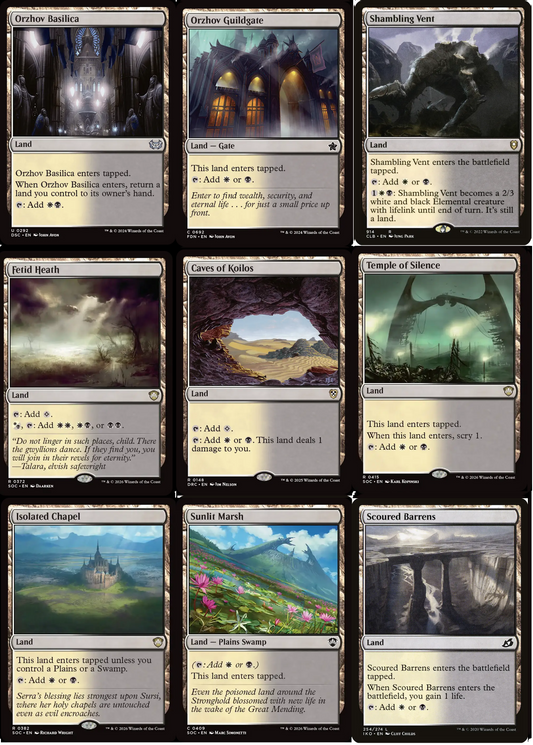 9 x Orzhov LANDS Commander Deck Staples EDH ~ Random Sets [ EX ] [ Magic MTG ]