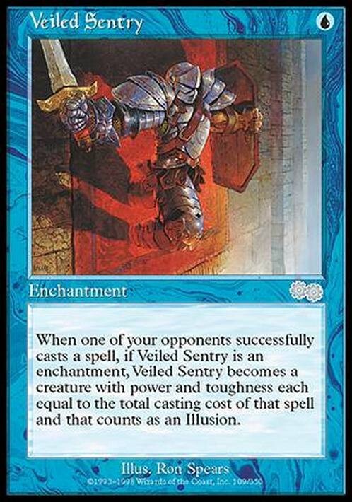 Veiled Sentry ~ Urza's Saga [ EX ] [ Magic MTG ]
