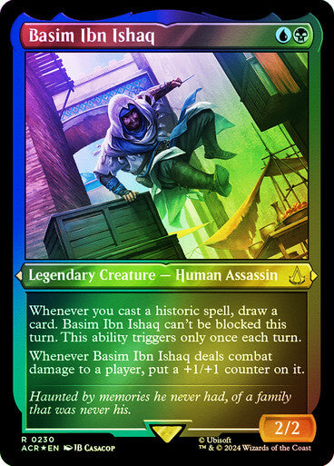 FOIL ETCHED Basim Ibn Ishaq ~ Assassin's Creed [ NM ] [ Magic MTG ]