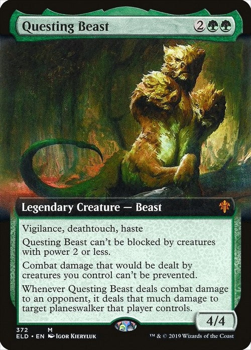 BORDERLESS Questing Beast ~ Throne of Eldraine [ NM ] [ Magic MTG ]