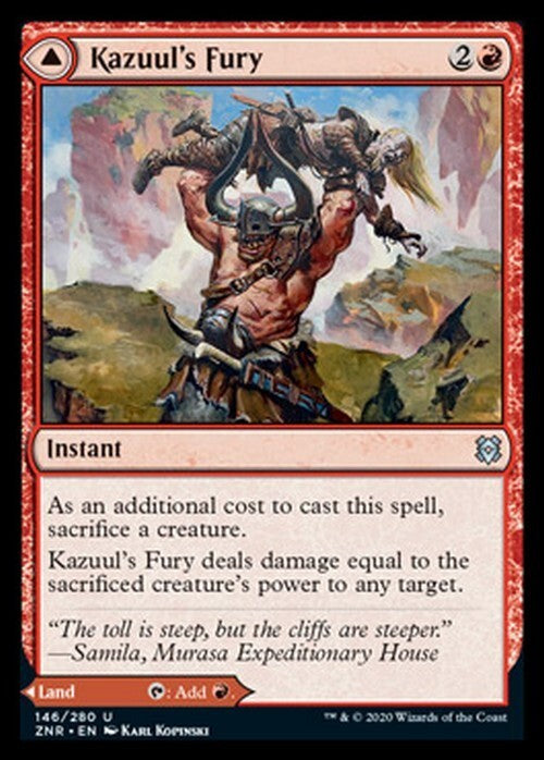 Kazuul's Fury / Kazuul's Cliffs ~ Zendikar Rising [ PLAYED ] [ Magic MTG ]
