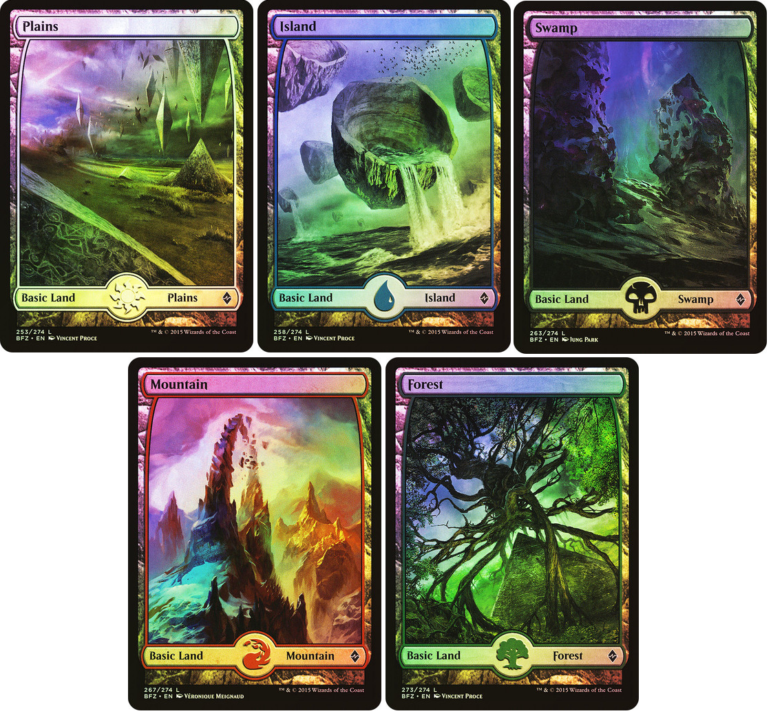 Choose your FOIL Full Art Land ~ Battle for Zendikar [ NM ] [ Magic MTG ]