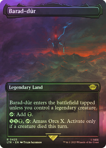 FOIL BORDERLESS Barad-dur #425 ~ The Lord of the Rings [ NM ] [ Magic MTG ]