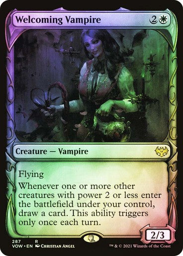 FOIL SHOWCASE Welcoming Vampire ~ Crimson Vow [ NM ] [ Magic MTG ]
