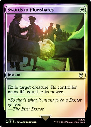 FOIL Swords to Plowshares ~ Commander: Doctor Who [ NM ] [ Magic MTG ]
