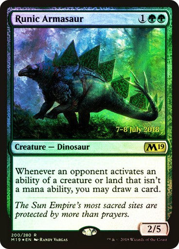 FOIL Runic Armasaur ~ Prerelease Core 2019 [ EX ] [ Magic MTG ]