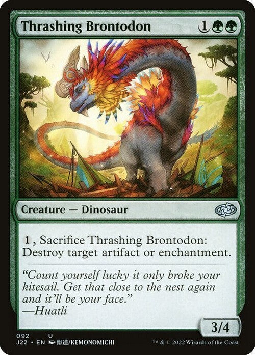 Thrashing Brontodon ~ Jumpstart 2022 [ NM ] [ Magic MTG ]