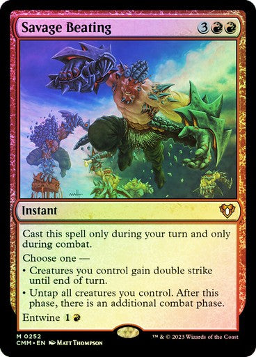 FOIL Savage Beating ~ Commander Masters [ NM ] [ Magic MTG ]