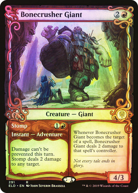 FOIL SHOWCASE Bonecrusher Giant ~ Throne of Eldraine [ NM ] [ Magic MTG ]