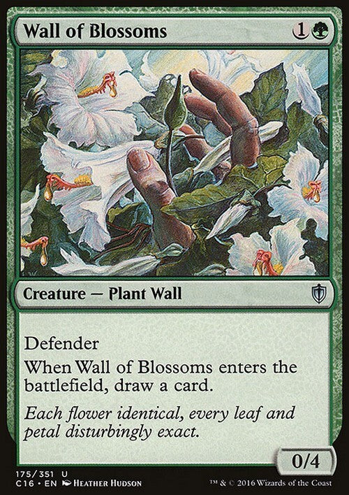 Wall of Blossoms ~ Commander 2016 [ EX ] [ Magic MTG ]