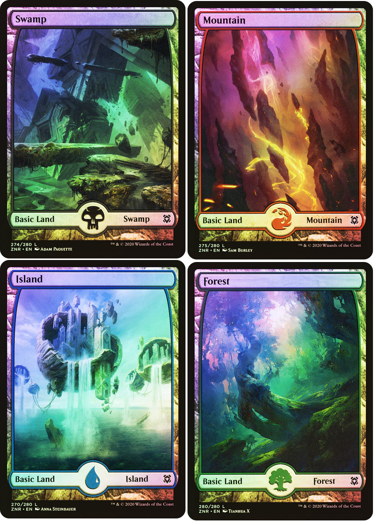 Choose your FOIL Full Art Land ~ Zendikar Rising [ NM ] [ Magic MTG ]