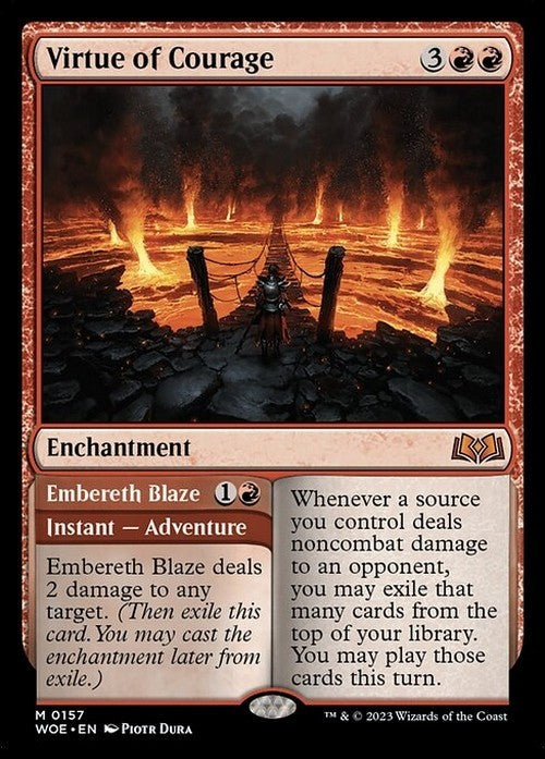 Virtue of Courage ~ Wilds of Eldraine [ NM ] [ Magic MTG ]