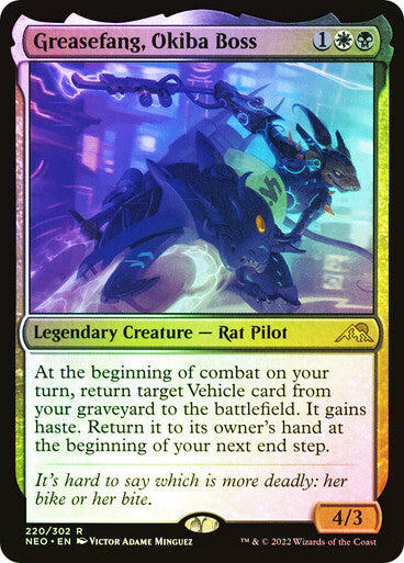 FOIL Greasefang, Okiba Boss ~ Kamigawa: Neon Dynasty [ NM ] [ Magic MTG ]