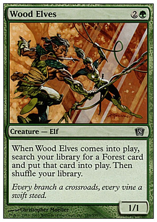 Wood Elves ~ Eighth Edition [ EX ] [ Magic MTG ]