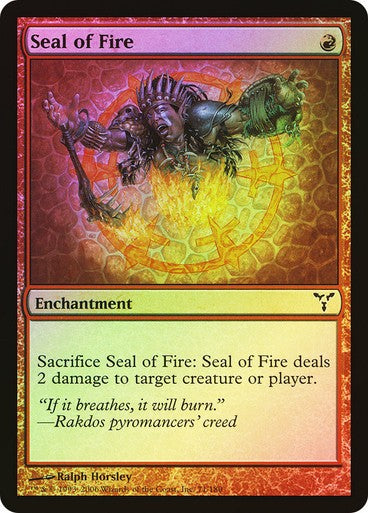 FOIL Seal of Fire ~ Dissension [ NM ] [ Magic MTG ]