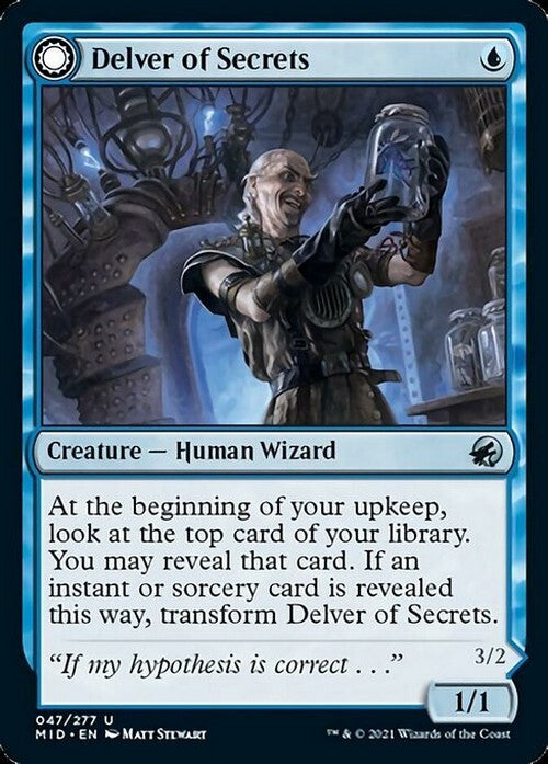 Delver of Secrets / Insectile Aberration ~ Midnight Hunt [ NM ] [ Magic MTG ]