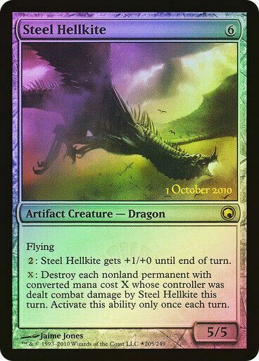 FOIL Steel Hellkite ~ Release Scars of Mirrodin [ EX+ ] [ Magic MTG ]