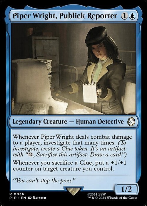 Piper Wright, Publick Reporter ~ Commander: Fallout [ NM ] [ Magic MTG ]