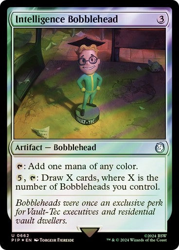FOIL SURGE Intelligence Bobblehead ~ Commander: Fallout [ NM ] [ Magic MTG ]