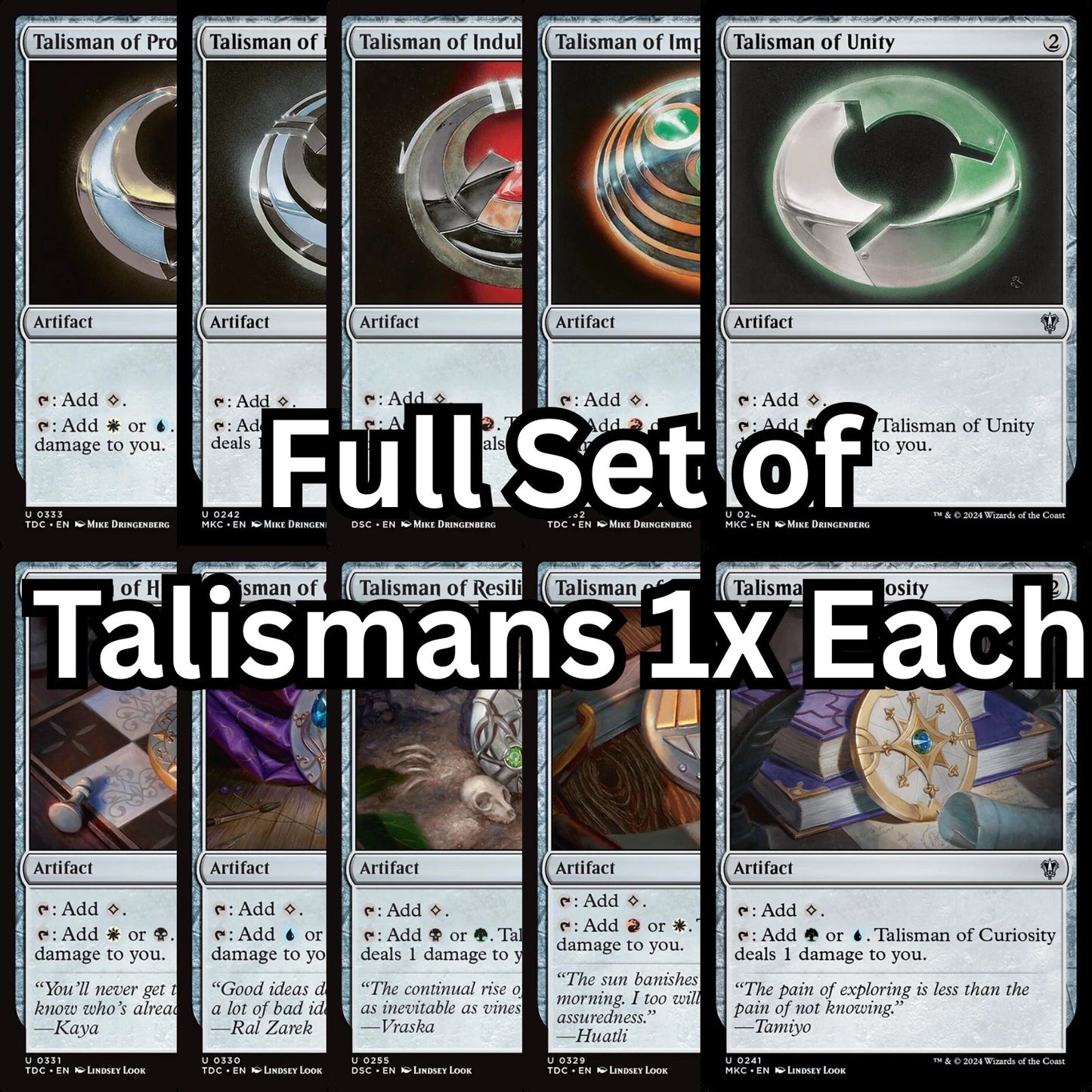 10 x TALISMAN Mana Rocks ( Full Set = 1 of each ) [ EX ] [ Magic MTG ]
