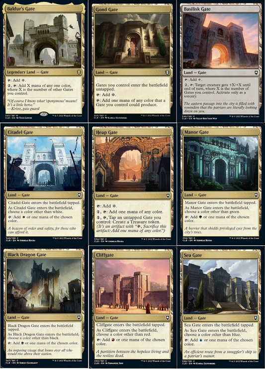 9 x Gate ( Full Set ) ~ Commander Legends 2: Baldur's Gate [ NM ] [ Magic MTG ]