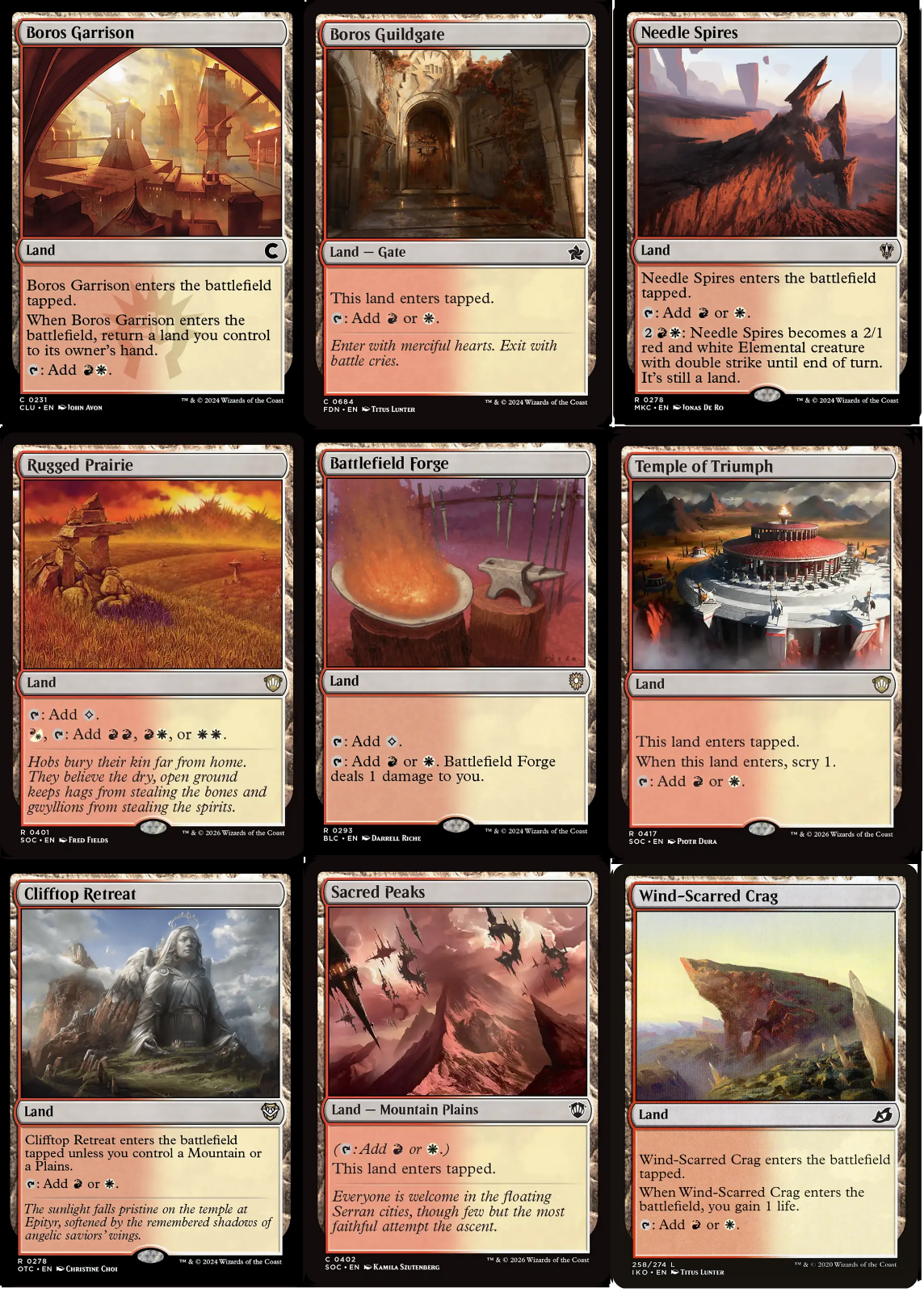 9 x Boros LANDS Commander Deck Staples EDH ~ Random Sets [ EX ] [ Magic MTG ]