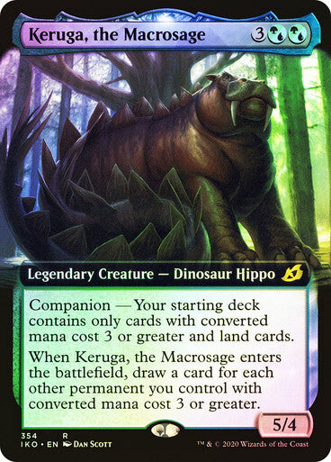 FOIL BORDERLESS Keruga, the Macrosage ~ Ikoria [ NM ] [ Magic MTG ]