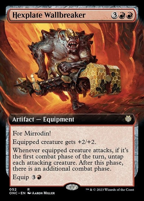 BORDERLESS Hexplate Wallbreaker ~ Commander: Phyrexia [ NM ] [ Magic MTG ]