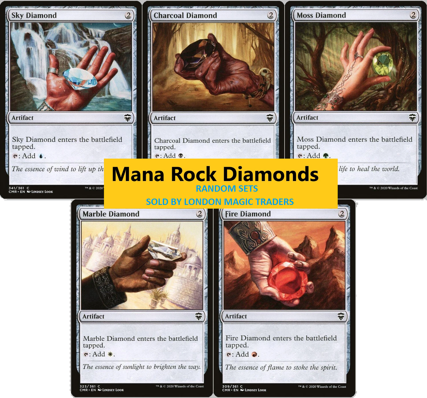 5 x MANA ROCK Diamond ( Mixed Editions, Full Set = 1 of each ) [ EX ] [ MTG ]